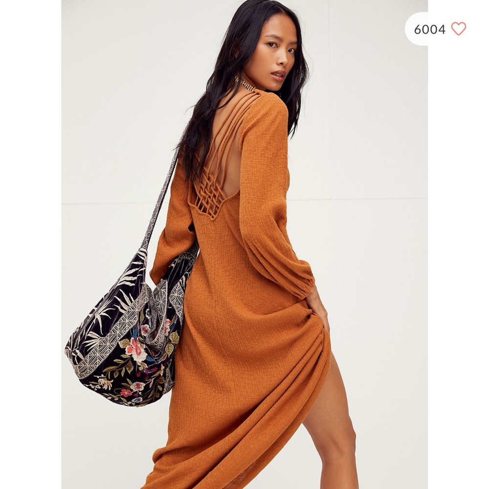 Free people open back midi dress